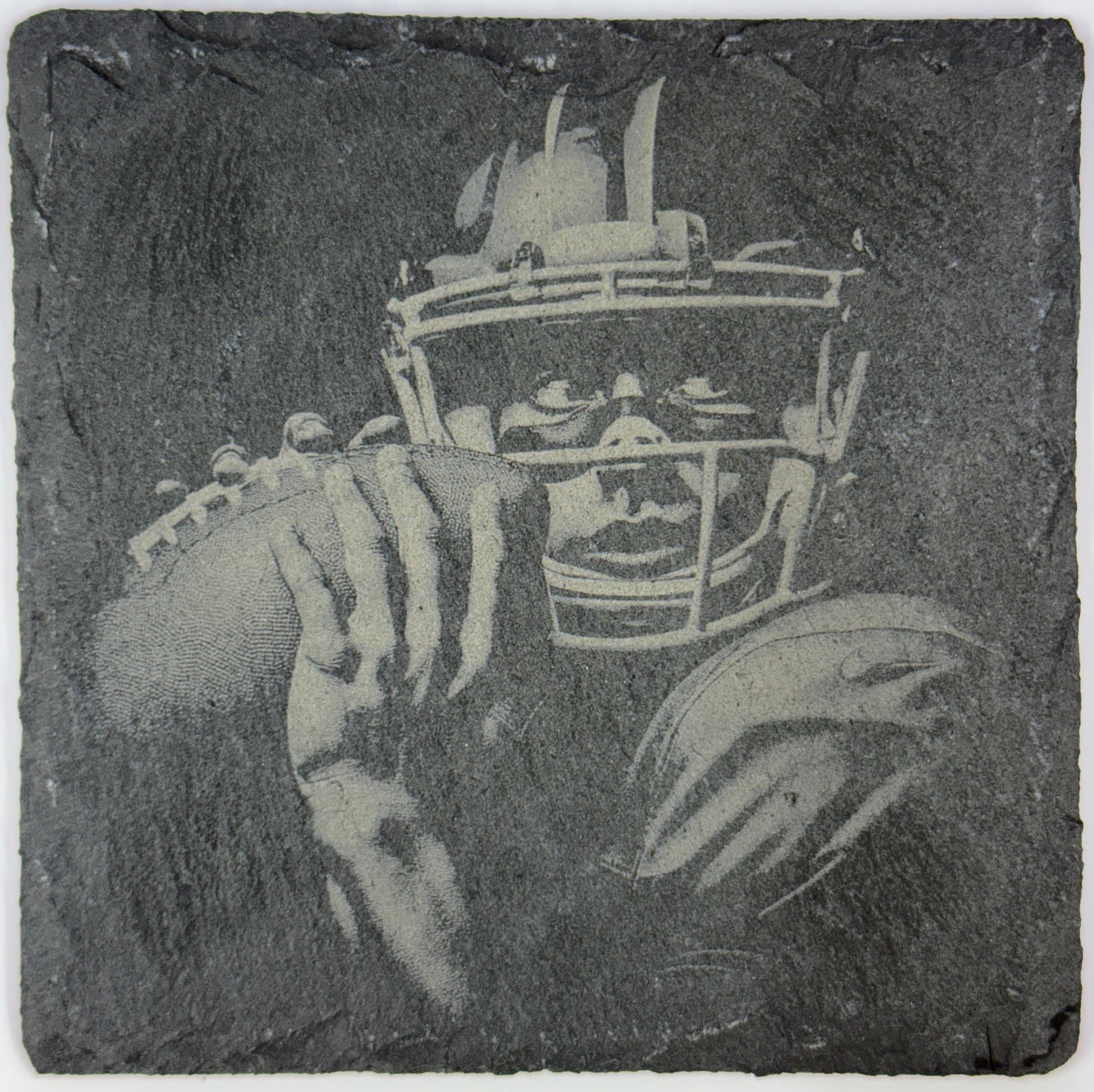 ootball Quarterback Ready to Throw – Slate Coaster