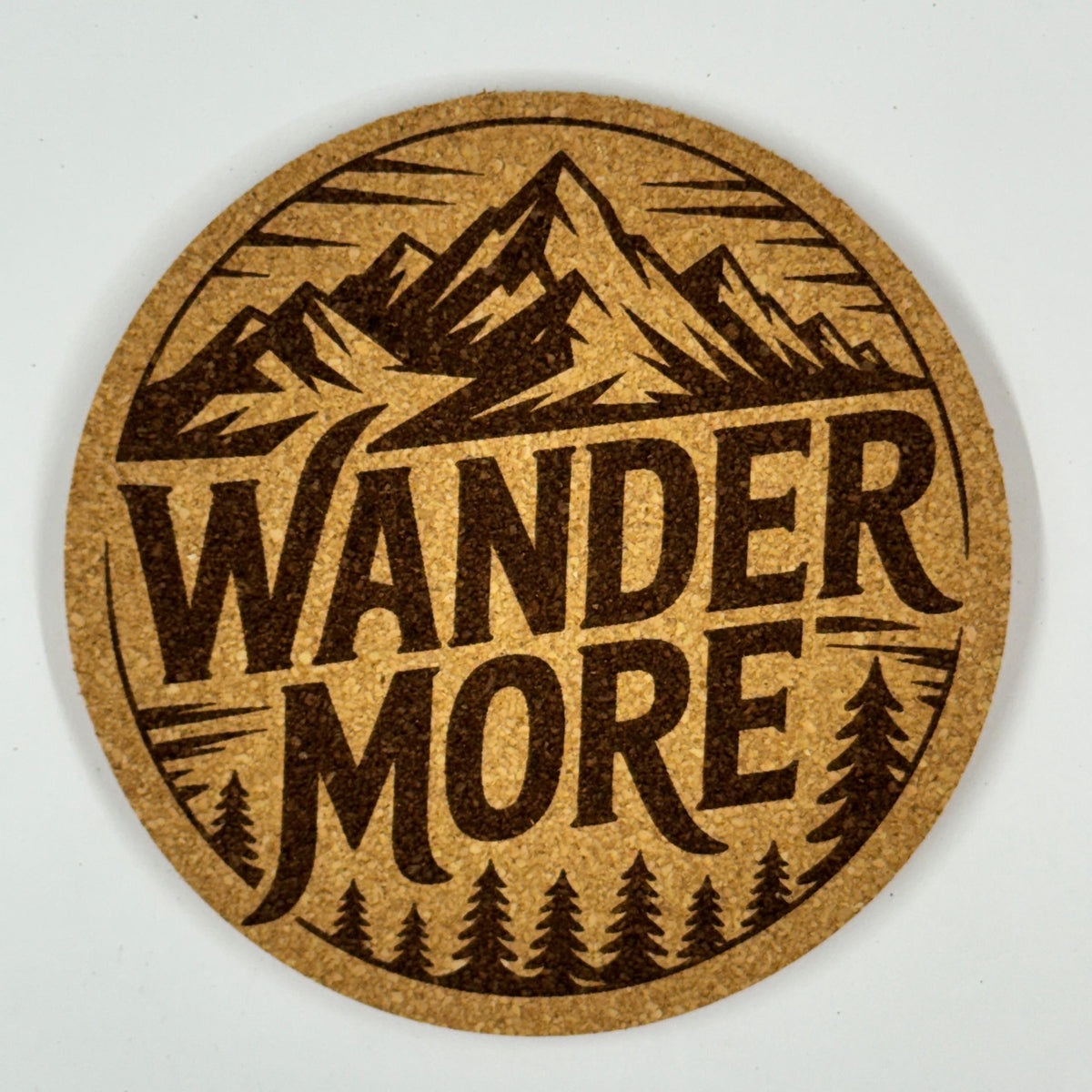 Wander More Adventure Quote Cork Coaster