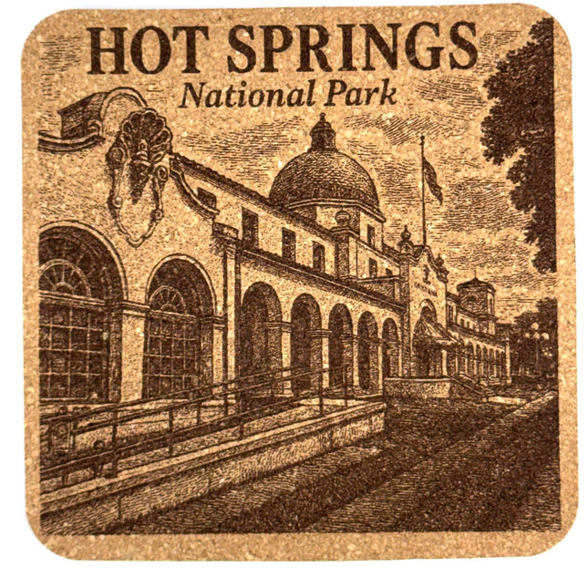 Hot Springs National Park Cork Coaster – Historic Bathhouse Art