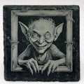 Grinning Gremlin Slate Coaster – Creepy Gothic Monster