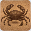 Cheerful Crab Cork Coaster – Coastal Beach Engraved Cork