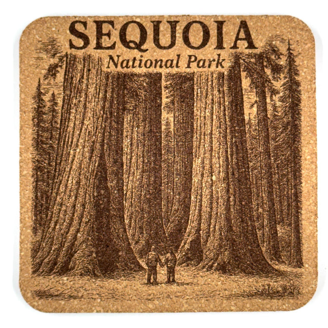 Sequoia National Park Cork Coaster – Giant Sequoia Forest Engraved