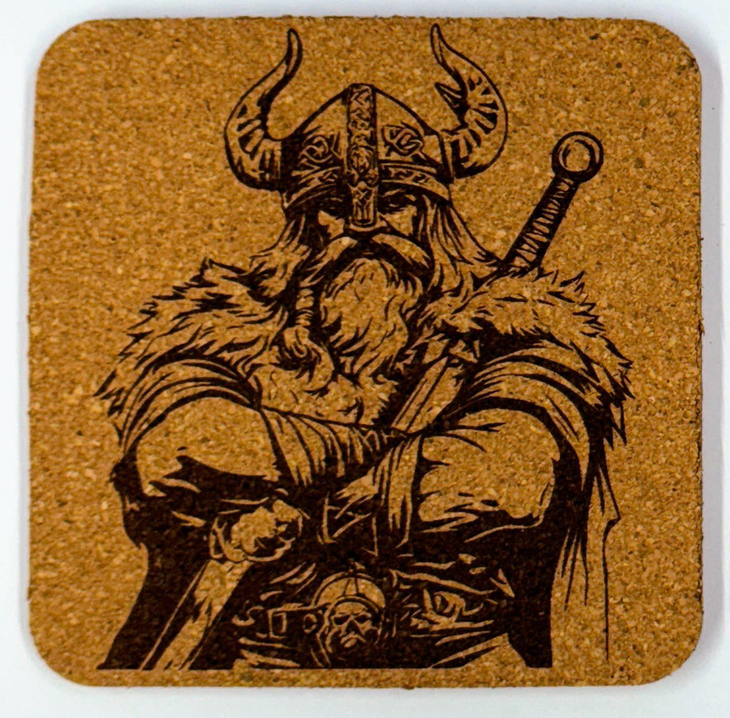 Viking with Crossed Arms – Cork Coaster