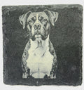 Boxer Breed Slate Coaster – Realistic Dog Art on Stone
