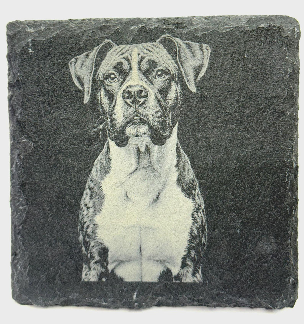 Boxer Breed Slate Coaster – Realistic Dog Art on Stone