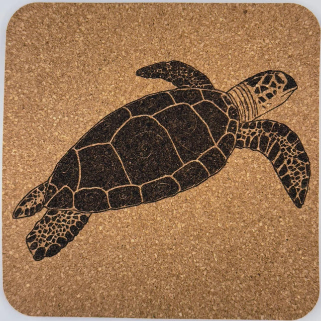 Sea Turtle Underwater Scene – Nature Cork Coaster