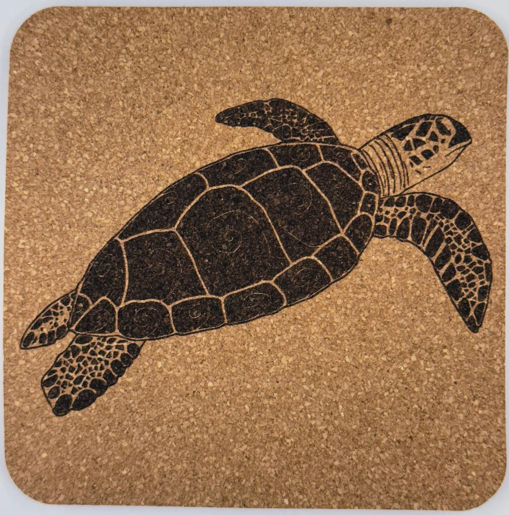 Sea Turtle Underwater Scene – Nature Cork Coaster