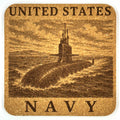 Navy Submarine Cork Coaster, Silent Service Maritime Art