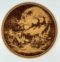 Santa Sleigh Flight Cork Coaster – Classic Christmas Night Scene