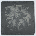 Running Leprechaun Slate Coaster for St Patricks Celebrations