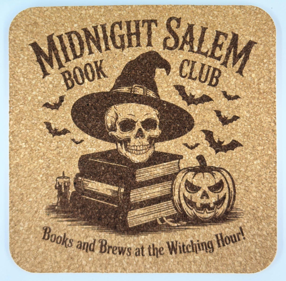 Midnight Salem Book Club Cork Coaster