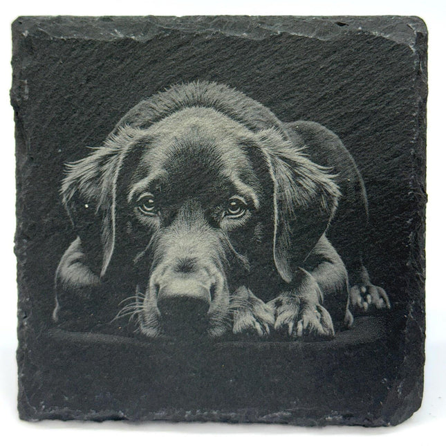Labrador Retriever Lover Gift – Laser Engraved Slate Coaster