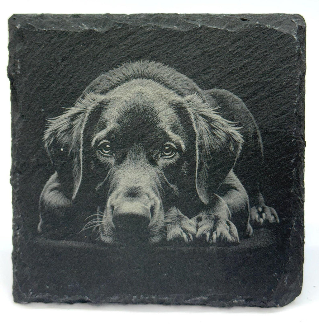 Labrador Retriever Lover Gift – Laser Engraved Slate Coaster