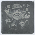 Laughing Leprechaun Slate Coaster for St Patricks Day