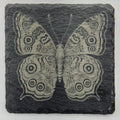 Botanical Butterfly Design – Stone Slate Coaster