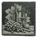 Bottle, Glass & Cork Slate Coaster – Cozy Wine Night Scene