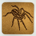 Creepy Hairy Spider Cork Coaster – Engraved Arachnid Art