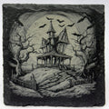 Haunted Cottage and Winding Path – Laser Engraved Slate Coaster