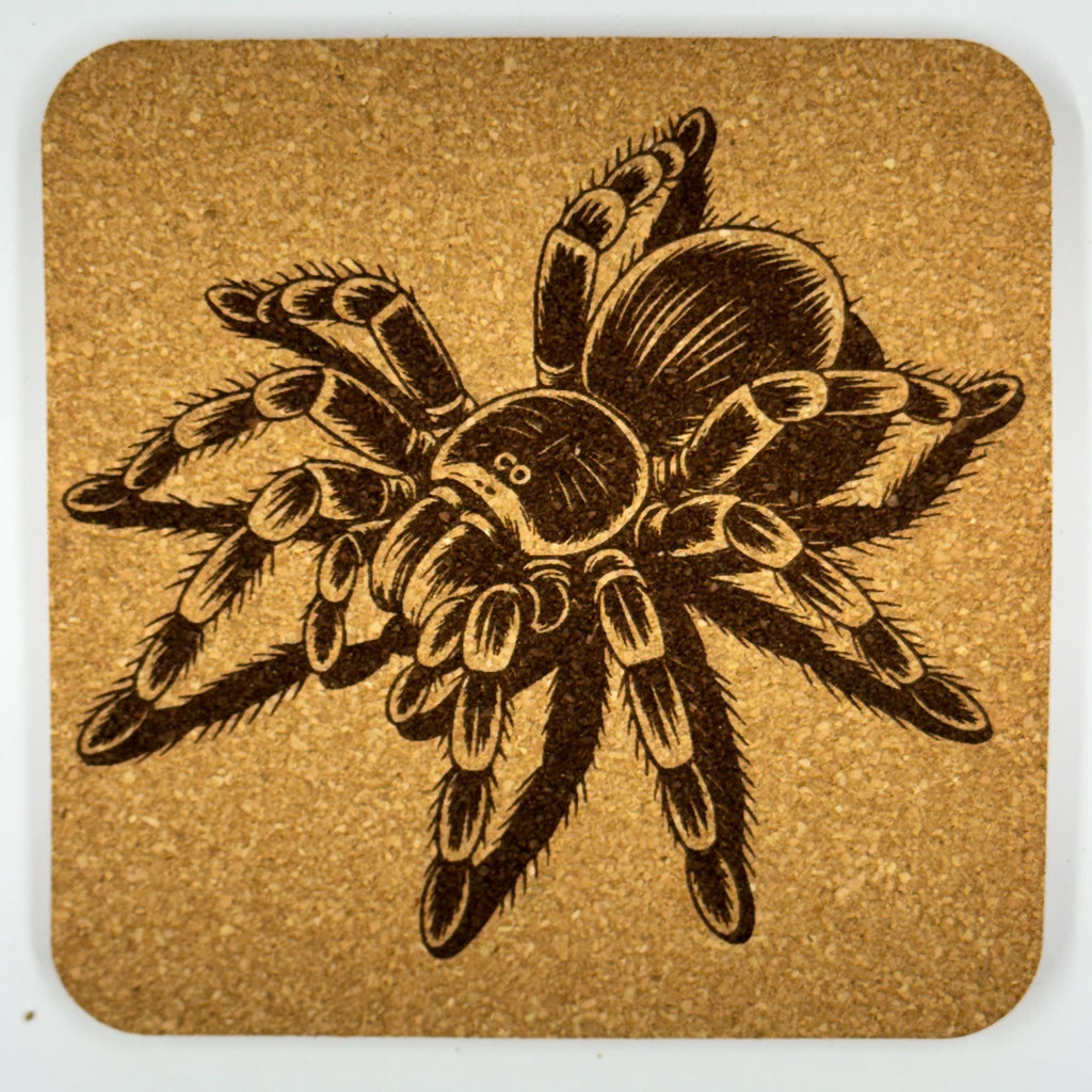 Spooky Tarantula Cork Coaster – Laser Engraved Cork