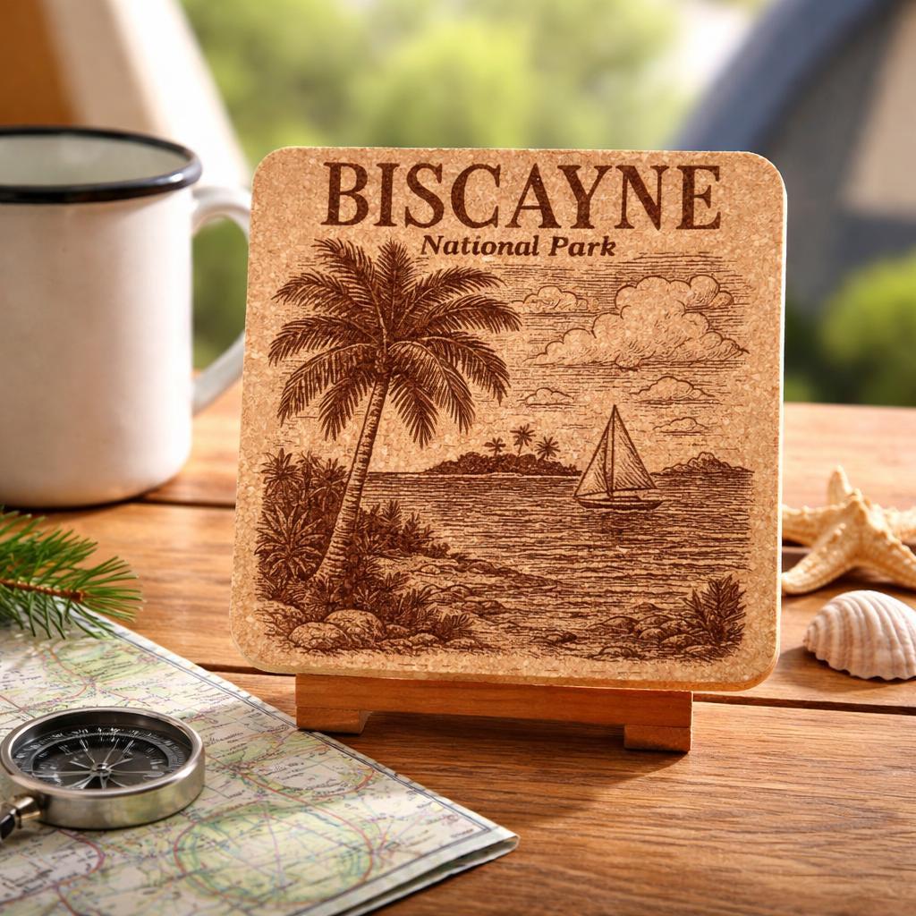Biscayne National Park Cork Coaster – Florida Coastal & Island Scene