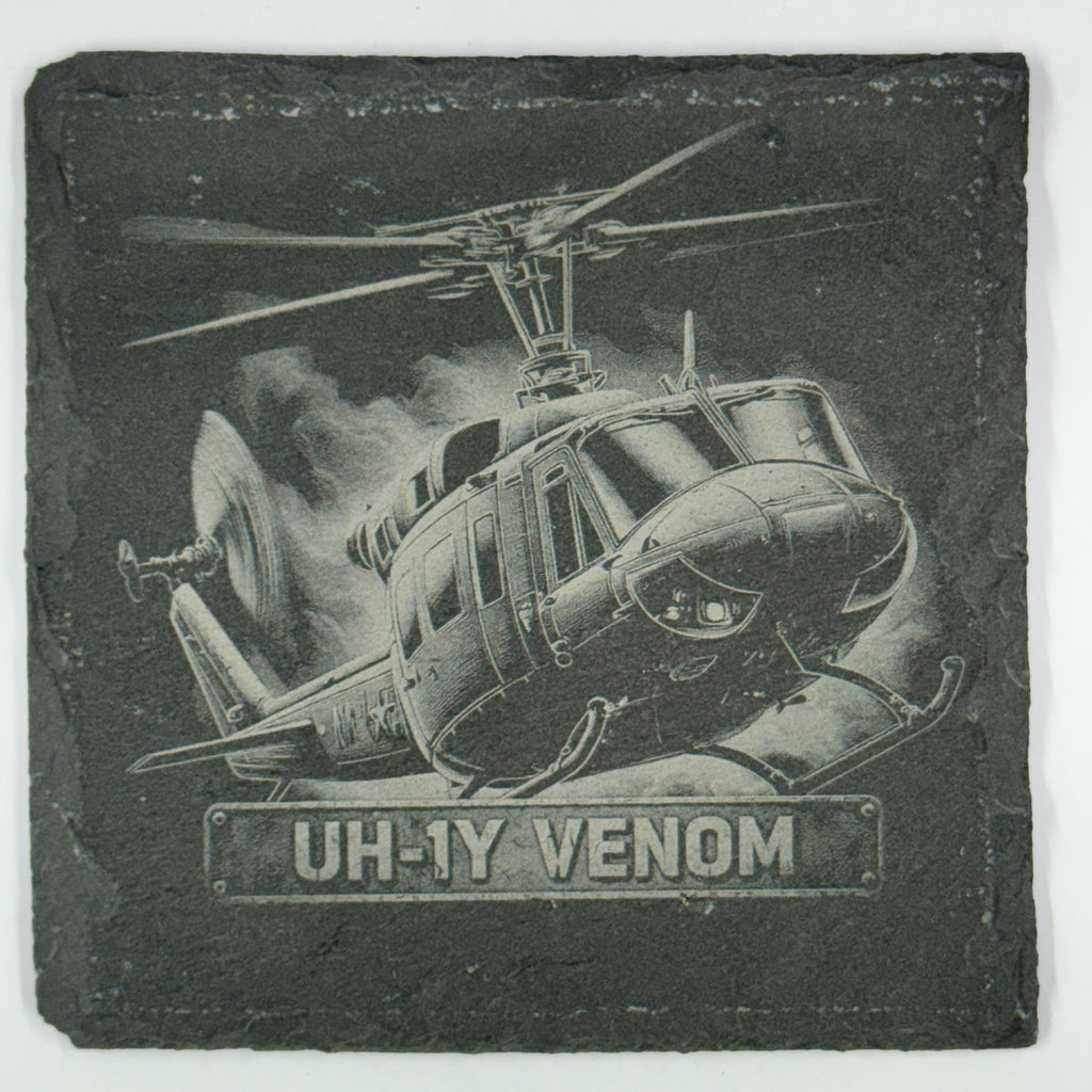 UH-1Y Venom Utility Helicopter Slate Coaster Modern Combat Aircraft