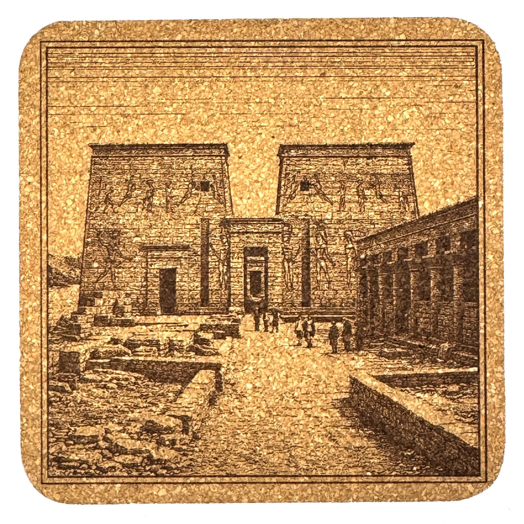 Philae Temple Coaster – Ancient Egypt Island Temple Engraved Art