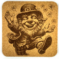 Dancing Leprechaun Irish Cork Coaster – St Patrick’s Day Drink Decor