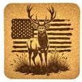 Majestic Deer Coaster with Stars and Stripes Design