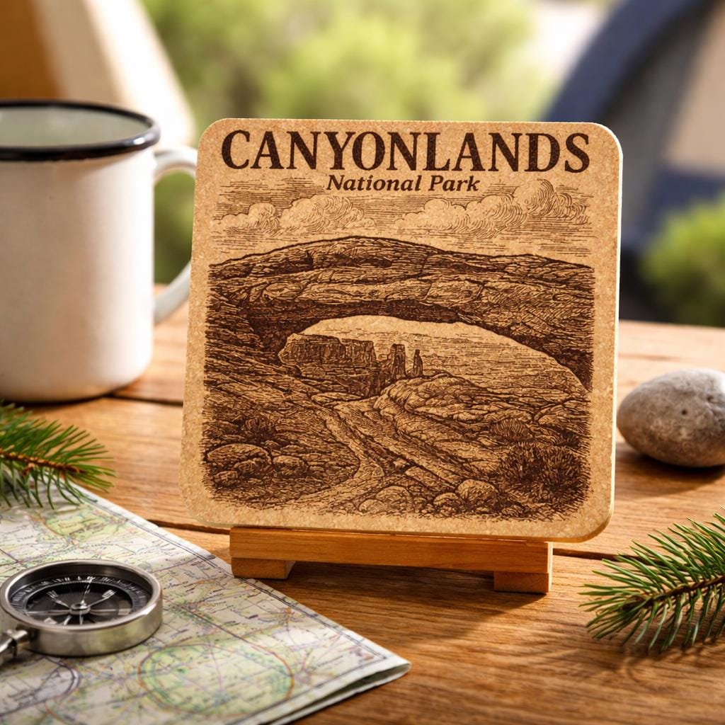 Canyonlands National Park Cork Coaster – Utah Canyon Landscape Art