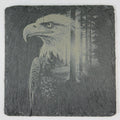 Majestic Eagle Profile Slate Coaster – Woodland Wildlife Art