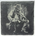 Old-Time Fiddle Player – Country Music Slate Coaster