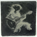 Folk Guitarist in Motion – Acoustic Music Slate Coaster