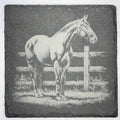 Standing Horse Slate Coaster – Rustic Ranch Art