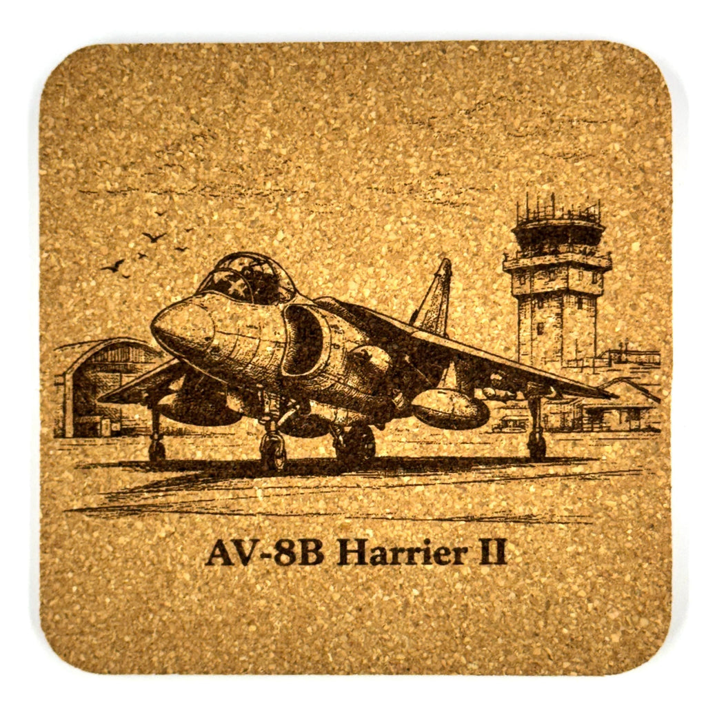 AV-8B Harrier II Cork Coaster Military Jet