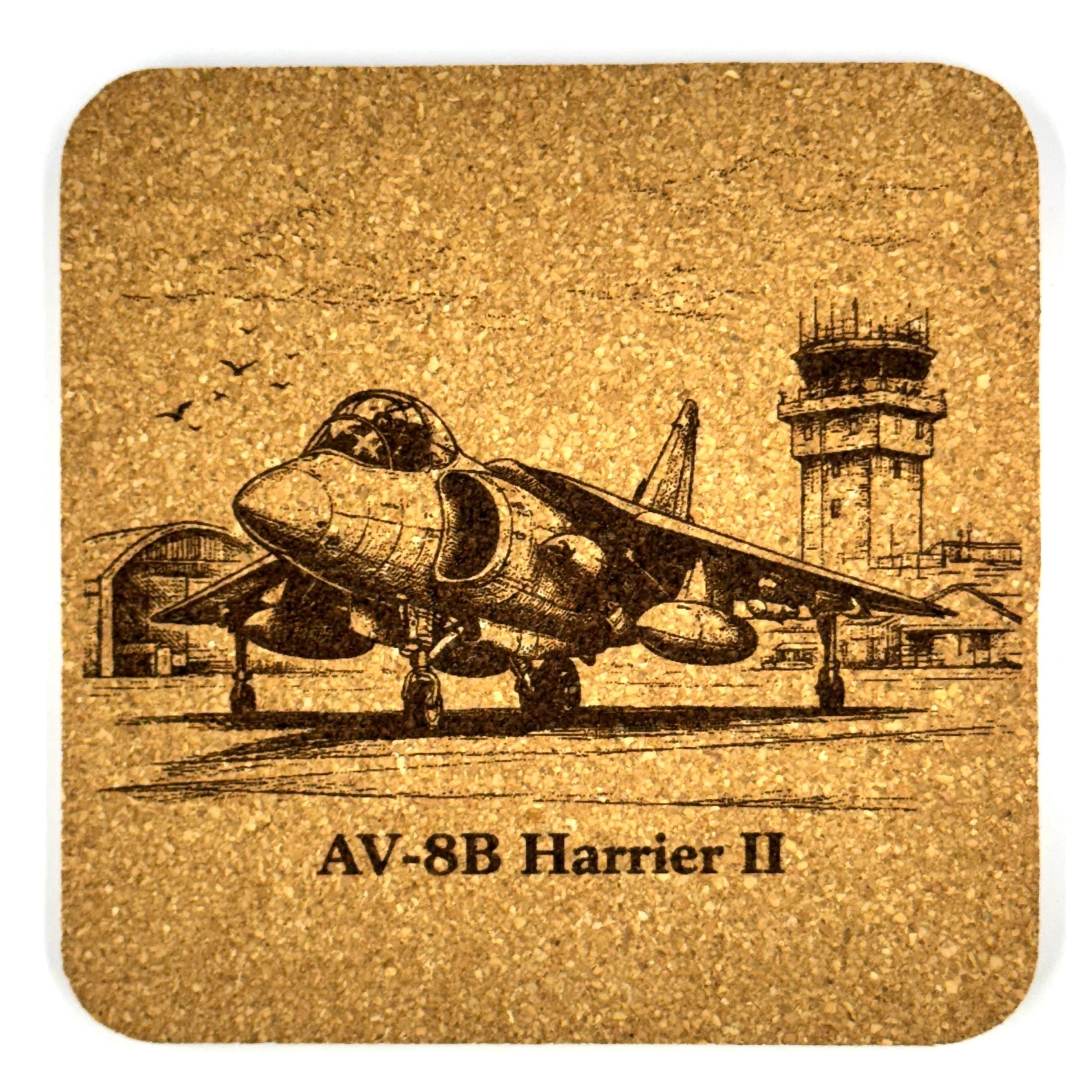 AV-8B Harrier II Cork Coaster Military Jet
