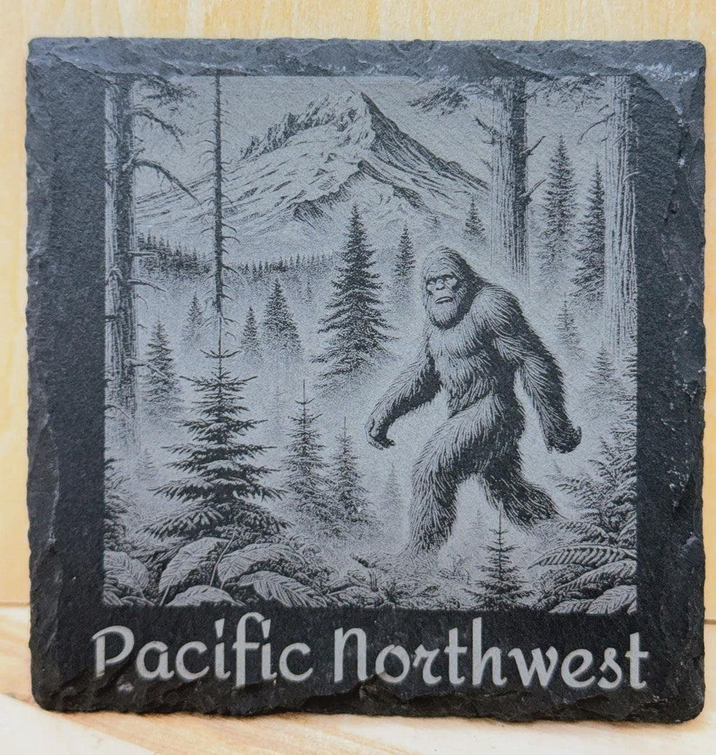 Bigfoot in the Forest – Pacific Northwest Slate Coaster