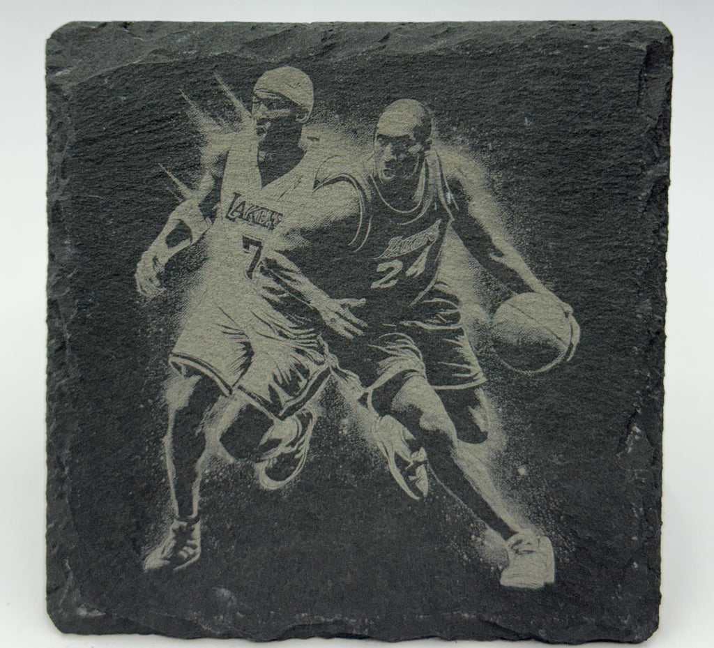 Basketball One-on-One Defense – Slate Coaster