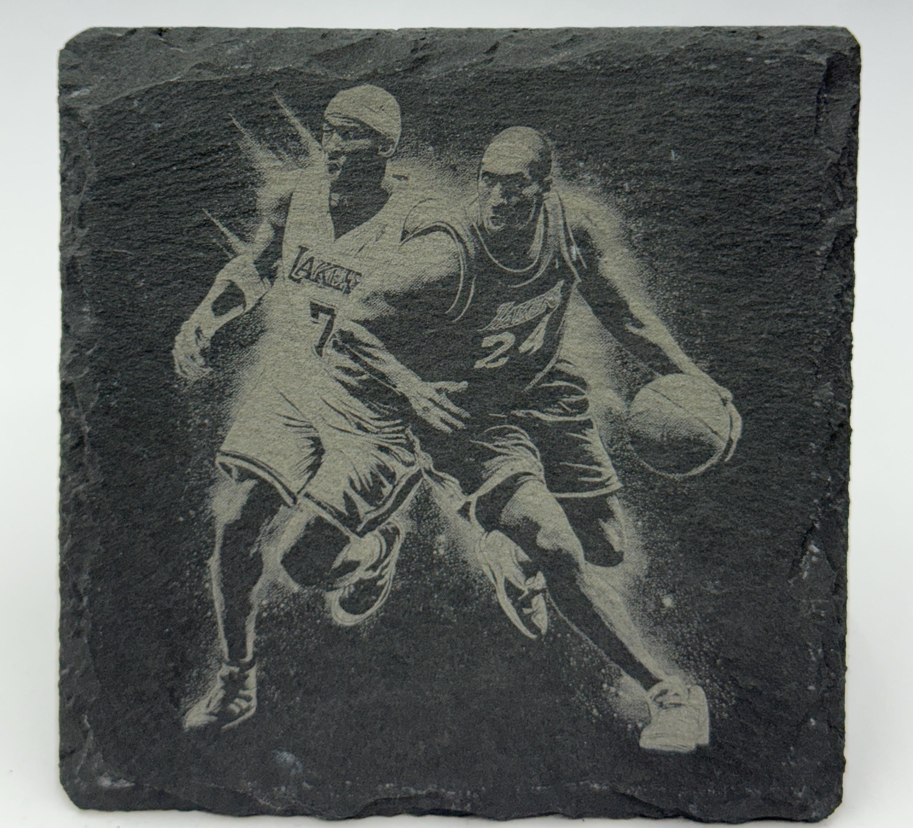 Basketball One-on-One Defense – Slate Coaster