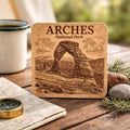 Arches National Park Cork Coaster – Utah Desert Arch Landscape Engraved