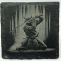 Samurai Warrior Raising Sword – Battle Slate Coaster
