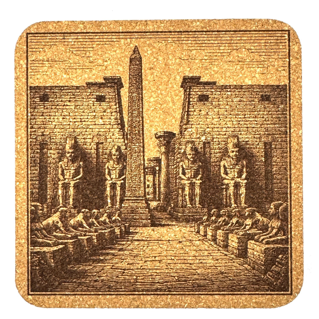 Luxor Temple Coaster – Iconic Obelisk and Statues Egypt Engraved Landmark Art