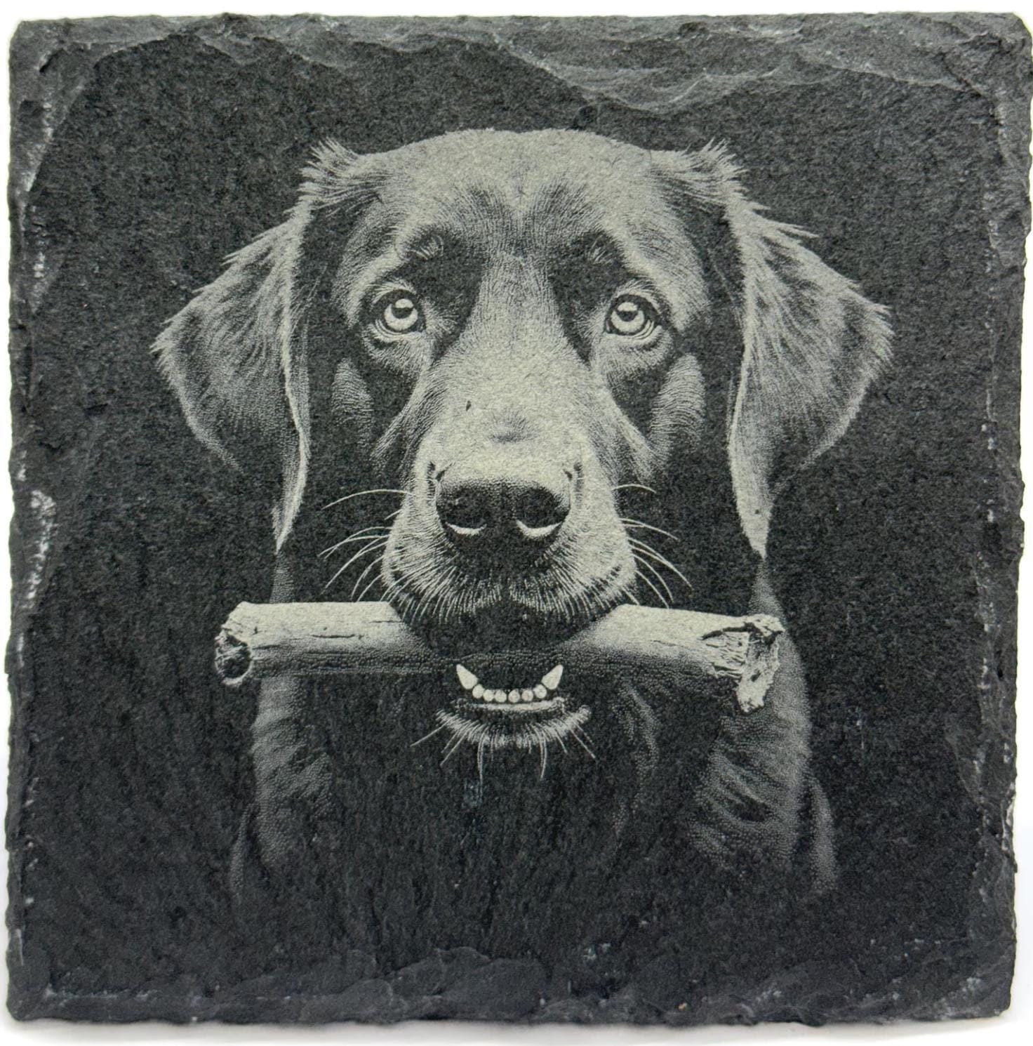 Labrador Retriever Slate Coaster – Engraved Dog Portrait