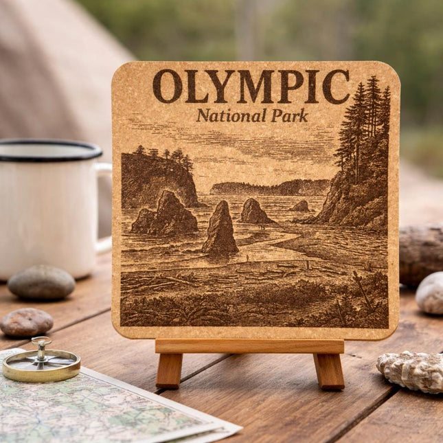 Olympic National Park Cork Coaster – Washington Nature Art