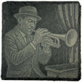 Jazz Trumpeter on Stage – Vintage Blues Music Slate Coaster