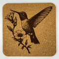 Hummingbird in Flight with Flowers – Nature Cork Coaster