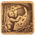 Playful Bear and Beehive – Woodland Cork Coaster
