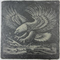 Antique-Style Bald Eagle Engraving Slate Coaster