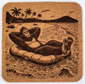 Floating Bigfoot Coaster – Relaxing Sasquatch Beach Scene
