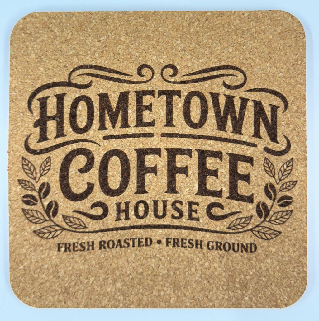 Hometown Coffee House Square Cork Coaster