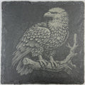 Majestic Eagle Artwork Slate Coaster – Vintage Woodland Style